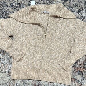 LOFT Tan Cowl Neck Sweater (Varley Dupe)